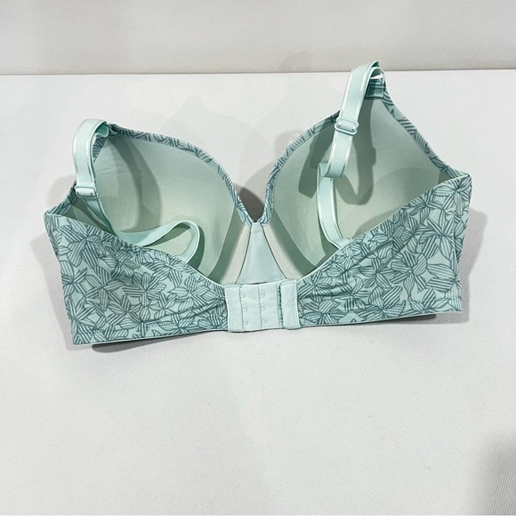 Warner's Bra Mint Green Floral Size 38D Full-Coverage Underwire Lightly Lined - Picture 10 of 11